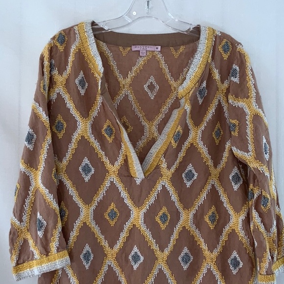 107 Calypso St Barth Linen Beaded Tunic Top - Picture 6 of 16